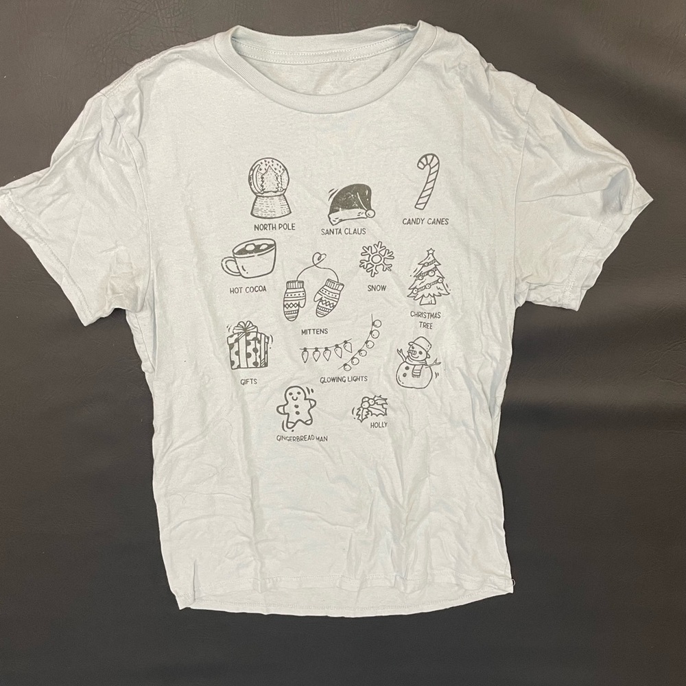 Light blue Christmas t-shirt